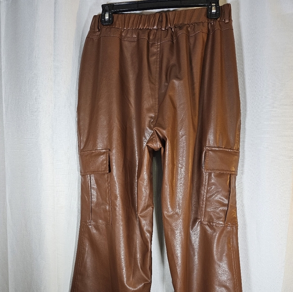 2/$20 No Comment L Faux Leather Cargo Pants - Picture 6 of 7